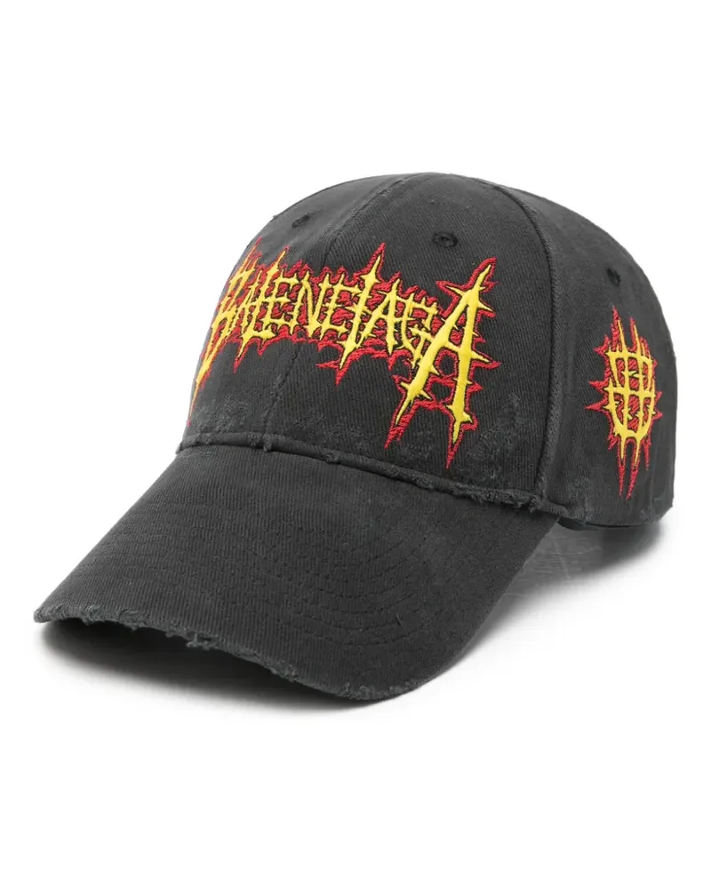 Balenciaga embroidery distressed baseball cap - Schwarz Schwarz