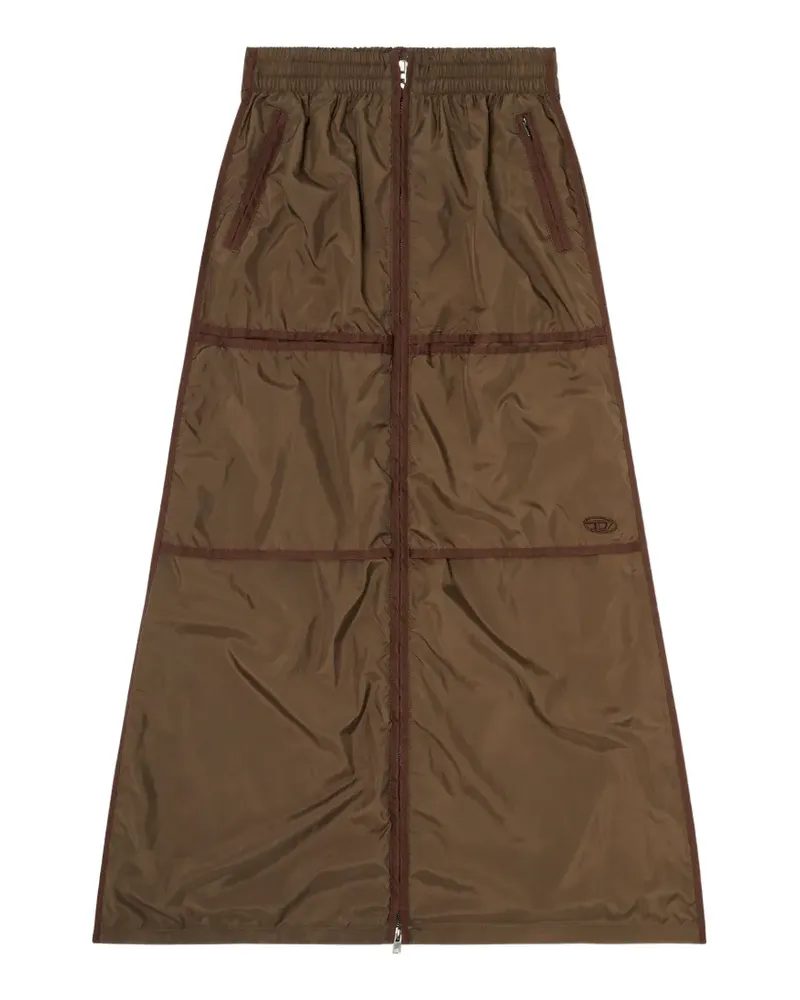 Diesel Oval D zip-front skirt - Braun Braun
