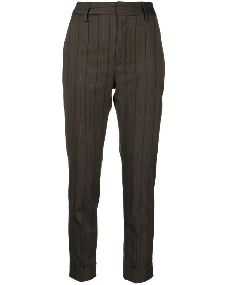 Dondup Gestreifte Cropped-Hose - Braun Braun