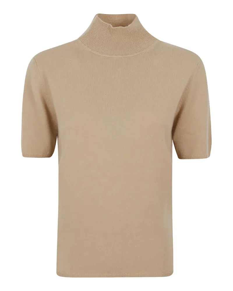 ALLUDE T-Shirt mit Stehkragen - Nude Nude