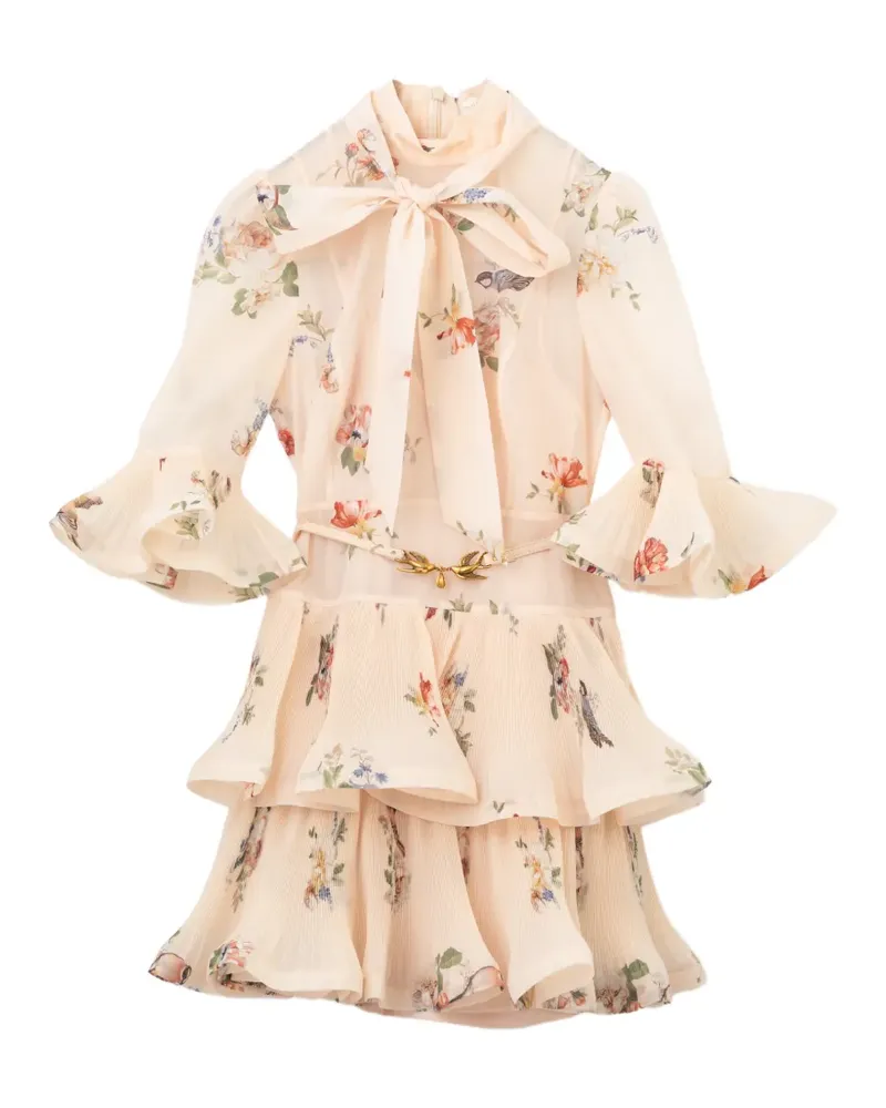Zimmermann Plissiertes Minikleid - Nude Nude