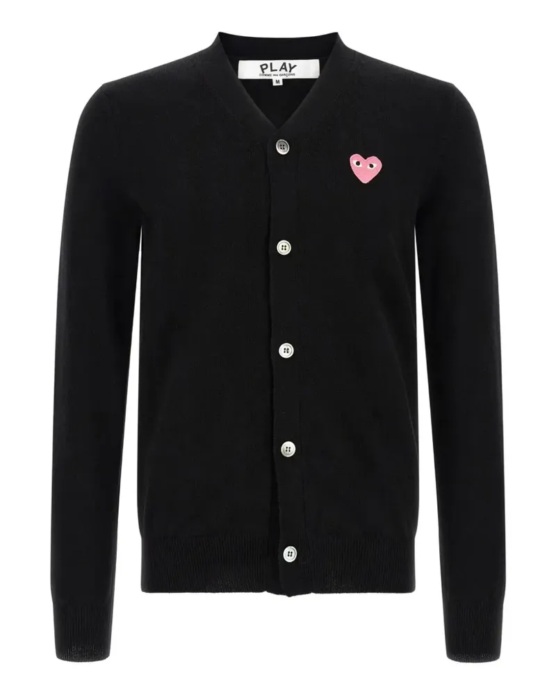 Comme des Garçons Cardigan mit Herz-Patch - Schwarz Schwarz