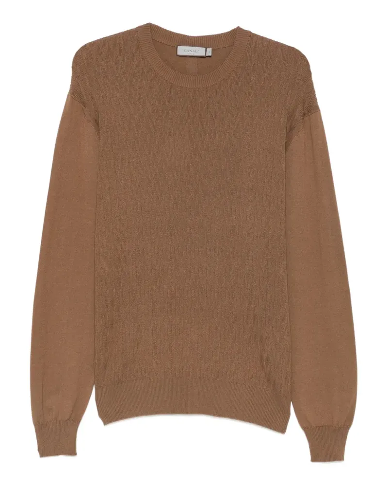 Canali Strukturierter Pullover - Braun Braun