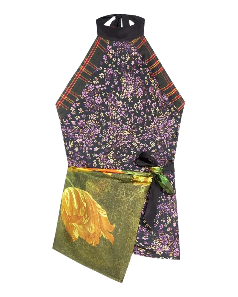 Dries van Noten Gewickeltes Top aus Seide - Schwarz Schwarz