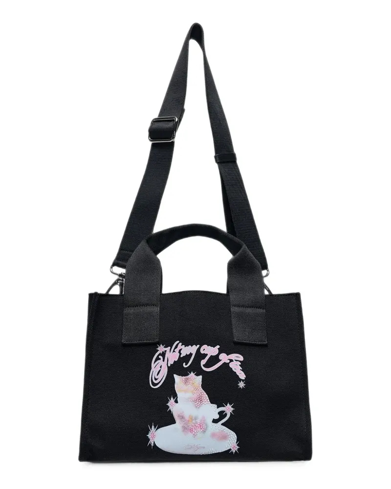 MSGM Kleine Zwei-Wege-Tote Bag - Schwarz Schwarz