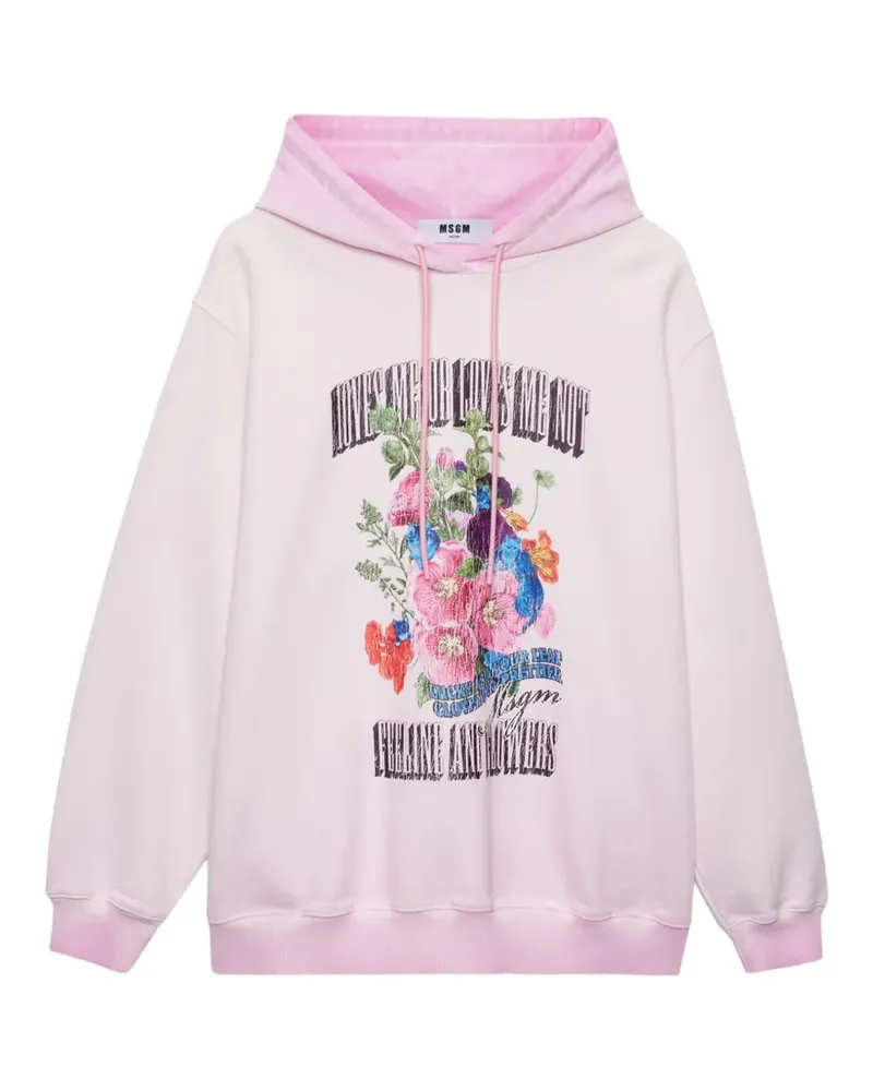 MSGM floral-print hoodie - Rosa Rosa