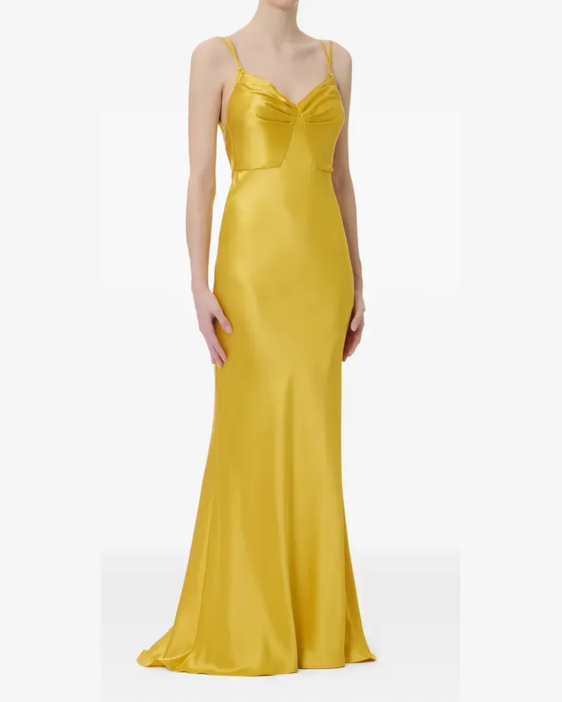 Elisabetta Franchi v-neck spaghetti strap dress - Gelb Gelb