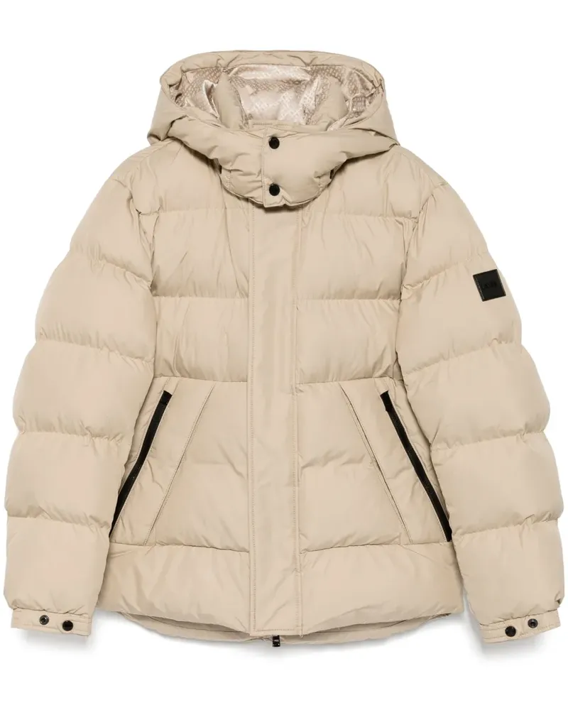 HUGO BOSS Gefütterte Jacke mit Logo-Patch - Nude Nude