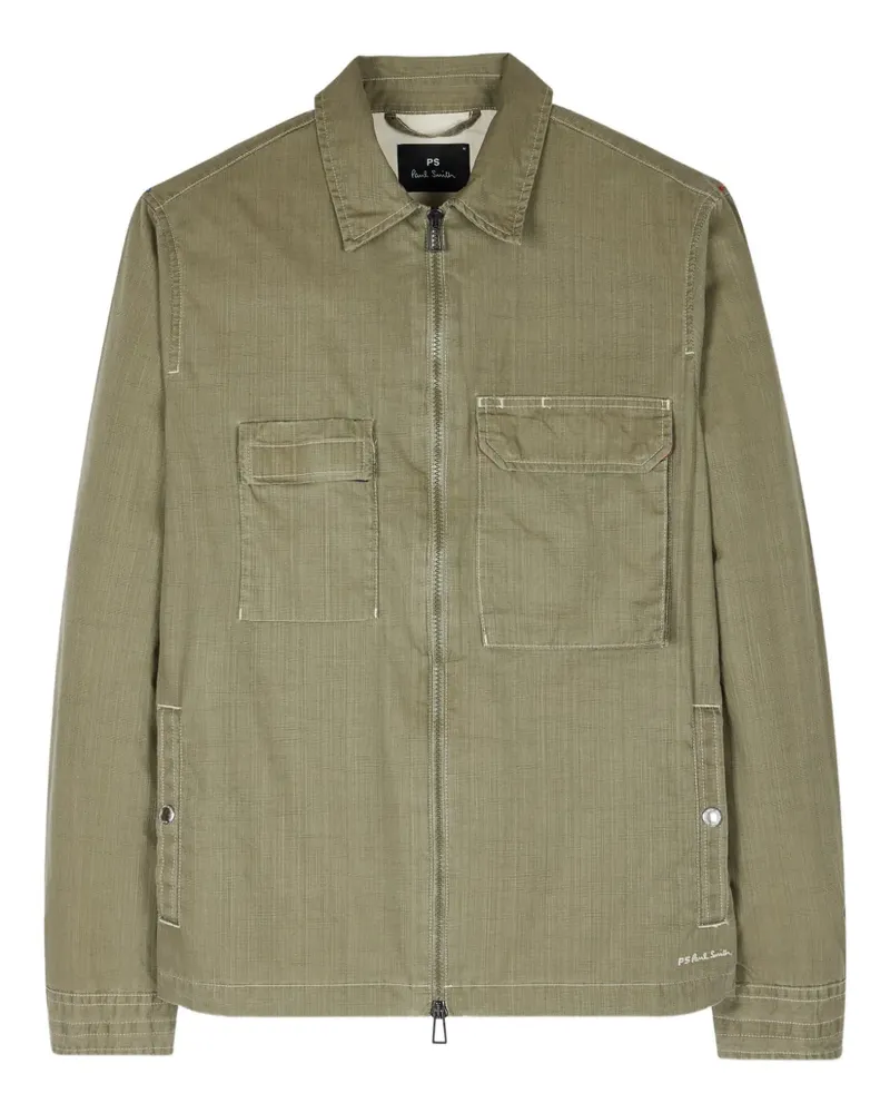 Paul Smith Hemdjacke mit Logo-Stickerei - Grün Grün