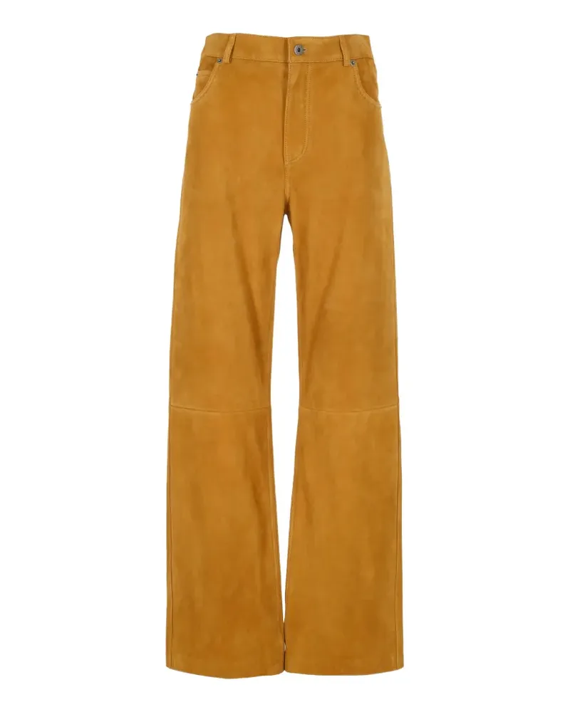Loewe suede-finish wide-leg trousers - Braun Braun