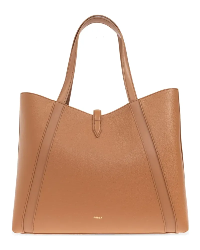 Furla Goccia Tote Bag mit Ledereinsätzen - Braun Braun