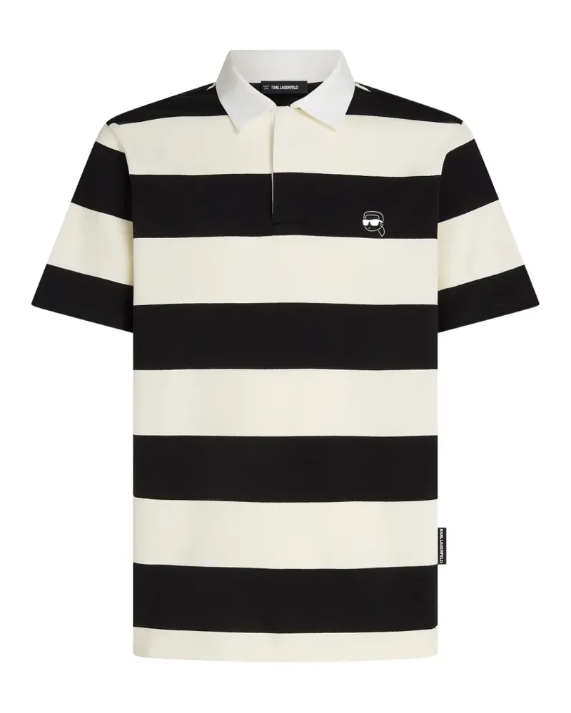 Karl Lagerfeld Gestreiftes Poloshirt - Schwarz Schwarz