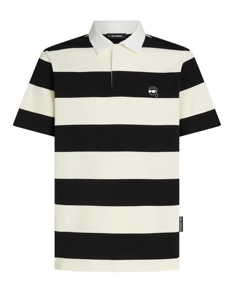 Karl Lagerfeld Gestreiftes Poloshirt - Schwarz Schwarz