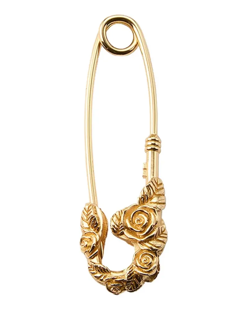 Emanuele Bicocchi rose safety-pin brooch - Gold Gold