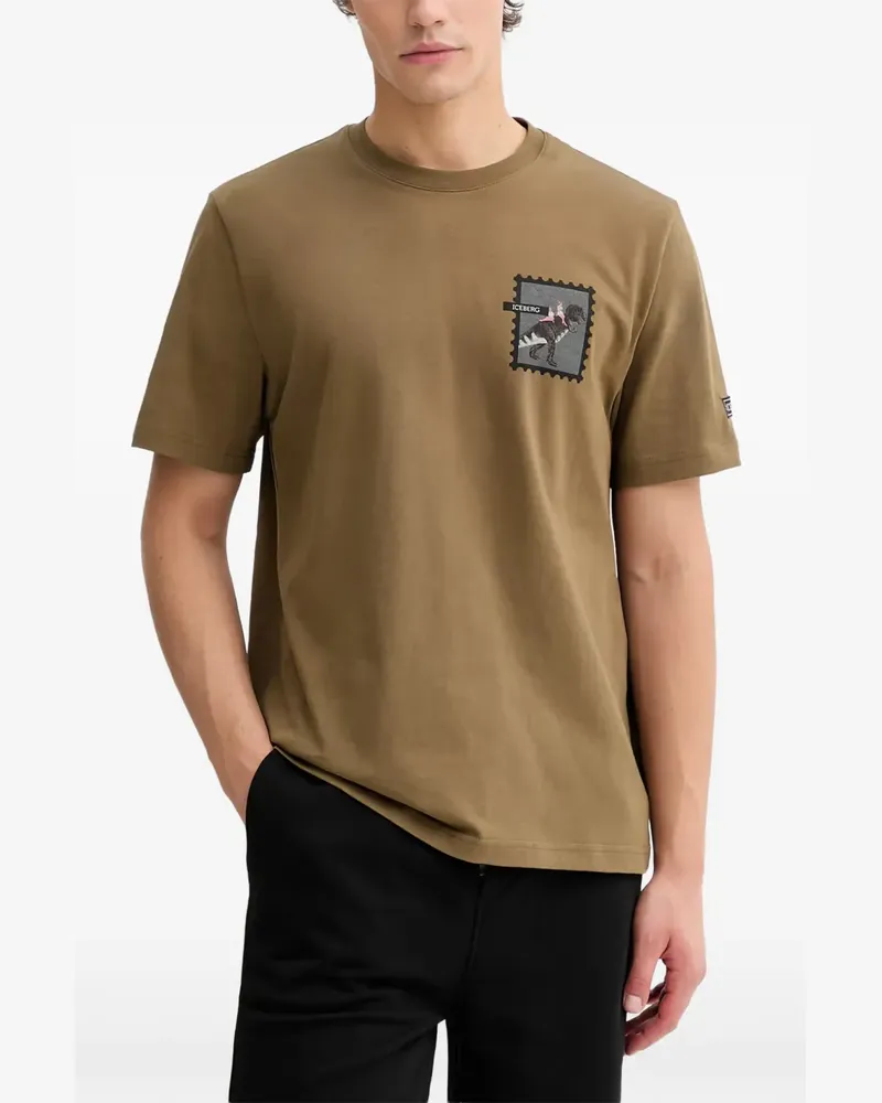 Iceberg T-Shirt mit Stempel-Patch - Grün Grün