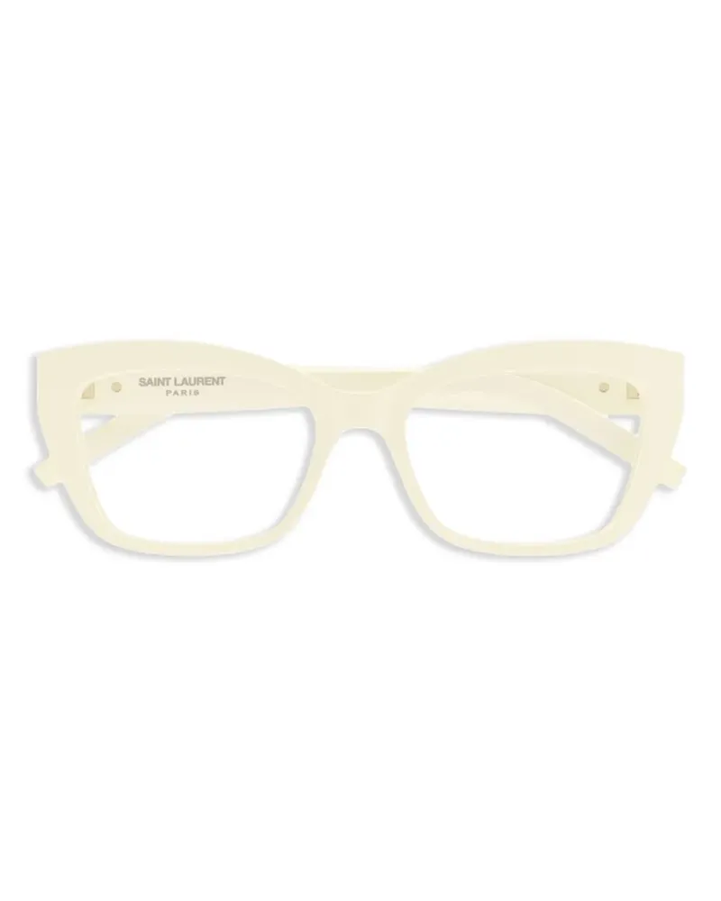 Saint Laurent Brille mit Logo-Schild - Nude Nude