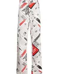 Charles Jeffrey Loverboy Straight-Leg-Jeans mit Zeitungs-Print Mehrfarbig