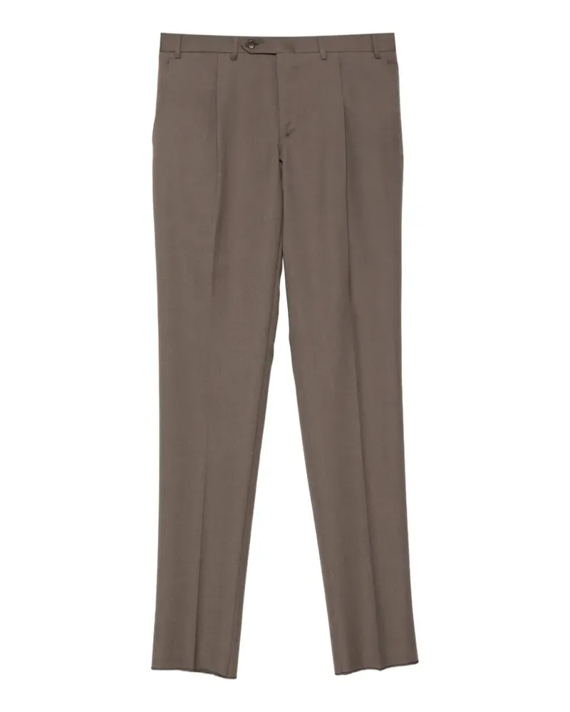 Canali pleated wool trousers - Braun Braun