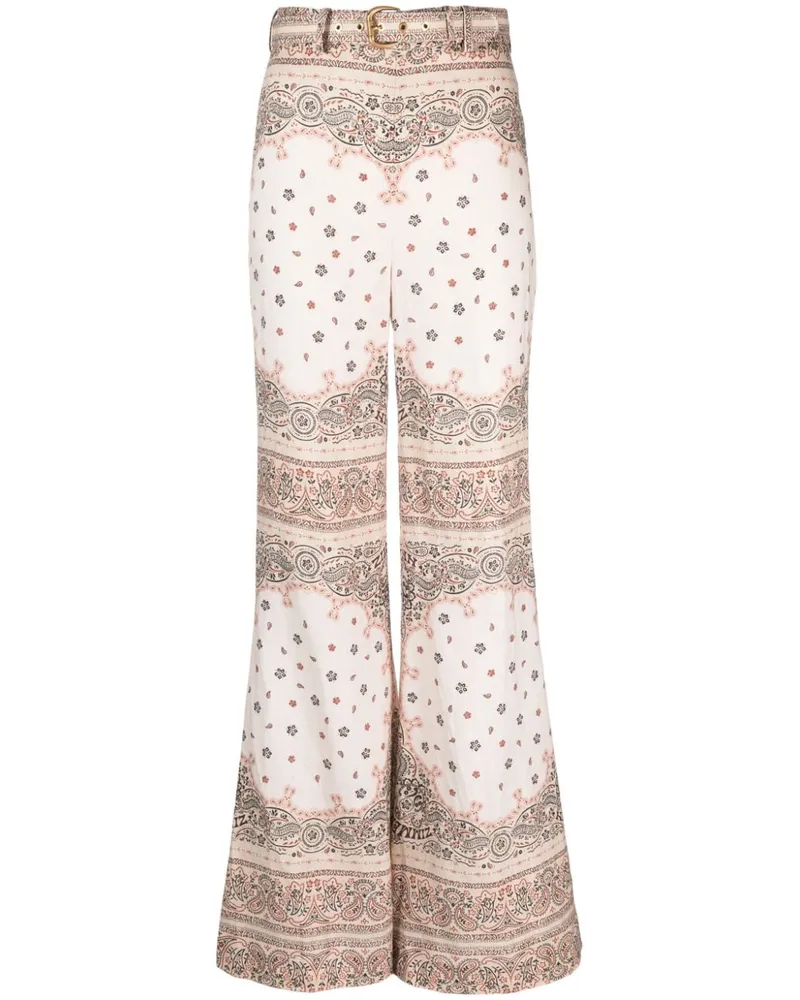 Zimmermann Hose mit Bandana-Print - Weiß Weiß