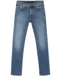 Hand Picked Jeans mit Logo-Stickerei Blau