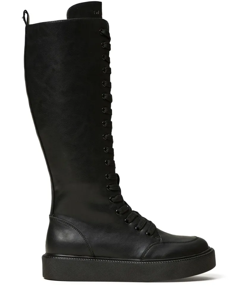 Twin-Set Stiefel mit Schnürung - Schwarz Schwarz
