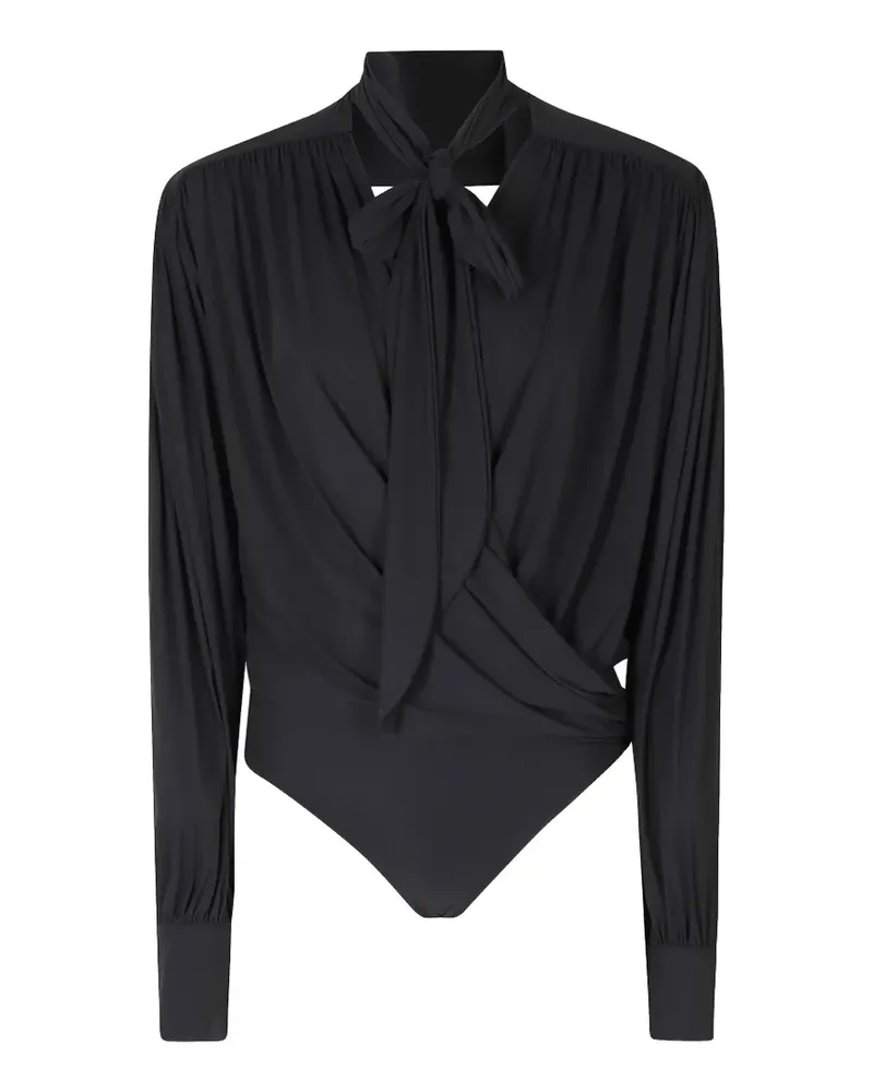 Amazuìn Keila draped bodysuit - Schwarz Schwarz