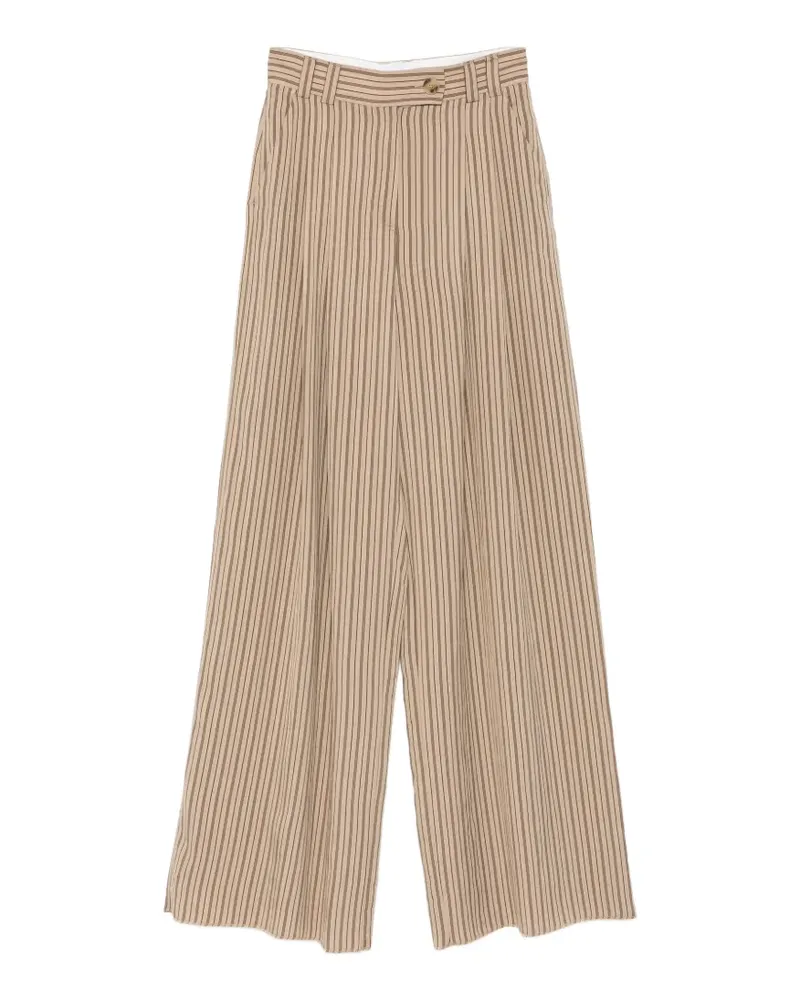 MARELLA Ordine striped wide-leg trousers - Nude Nude