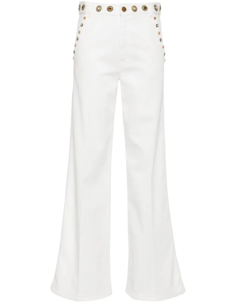 PT TORINO Weite Jeans mit Applikationen Weiß