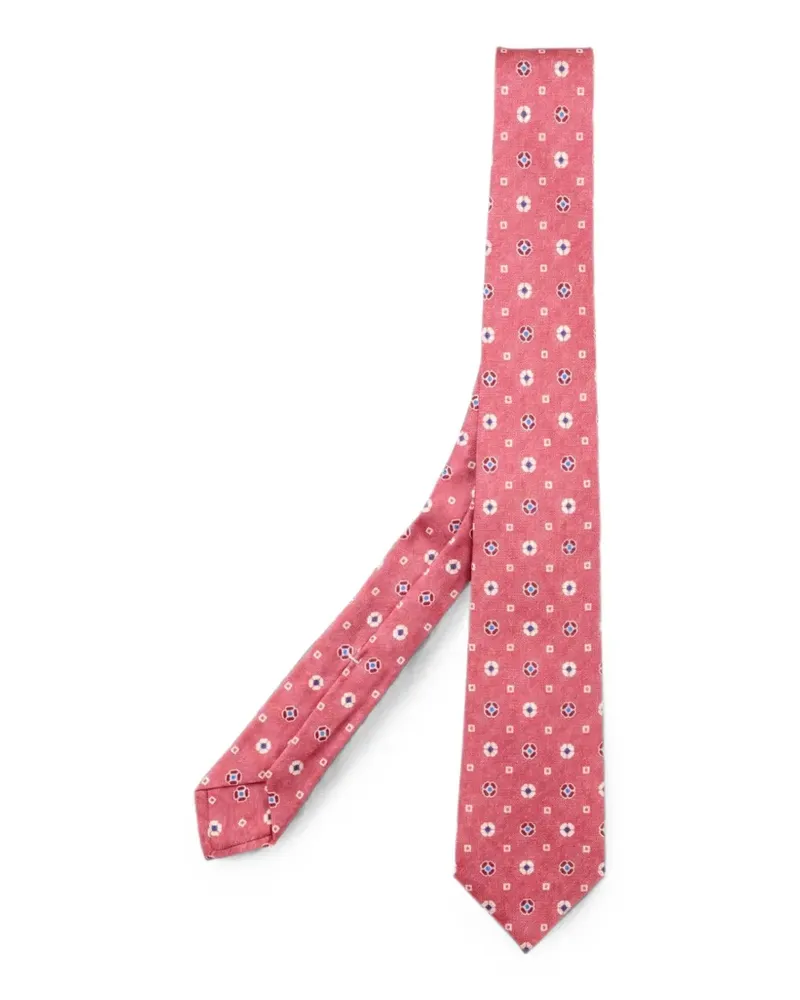 Kiton Geometrisch gemusterte Krawatte - Rosa Rosa