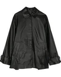 Paul Smith Lederjacke mit klassischem Kragen Schwarz