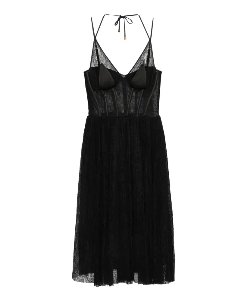 Elisabetta Franchi Kleid aus floraler Spitze - Schwarz Schwarz