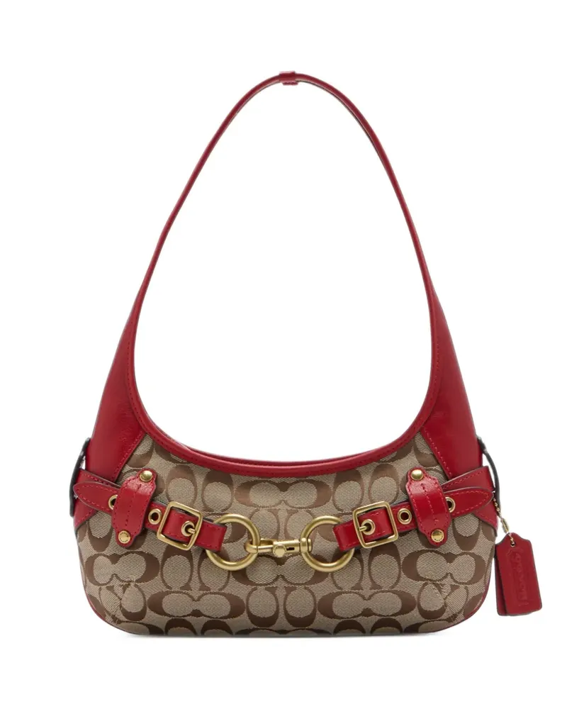 Coach Belted Ergo shoulder bag 26 in signature jacquard - Nude Nude