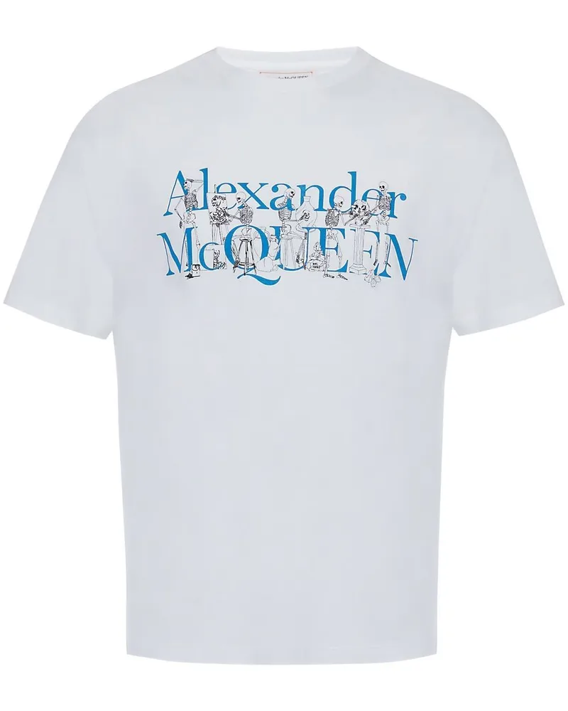 Alexander McQueen T-Shirt mit Logo-Print Weiß