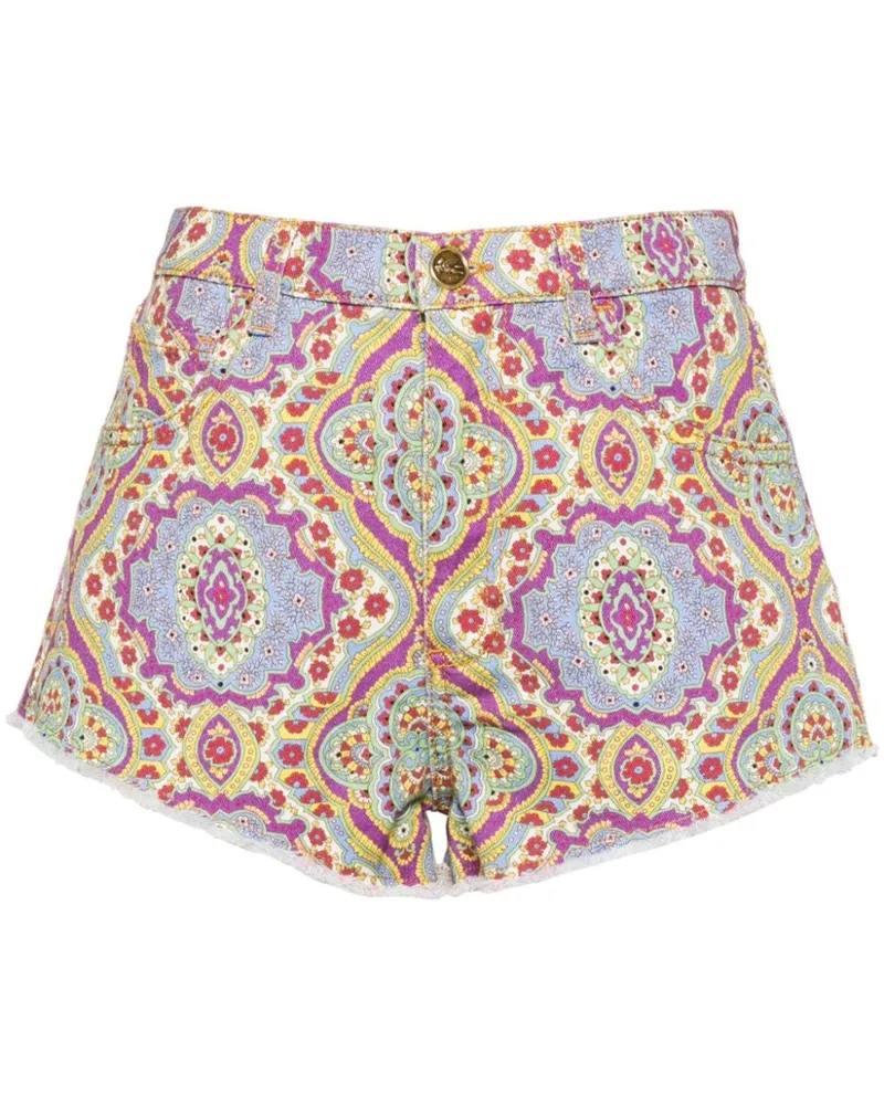 Etro Jeans-Shorts mit Blumen-Print - Blau Blau