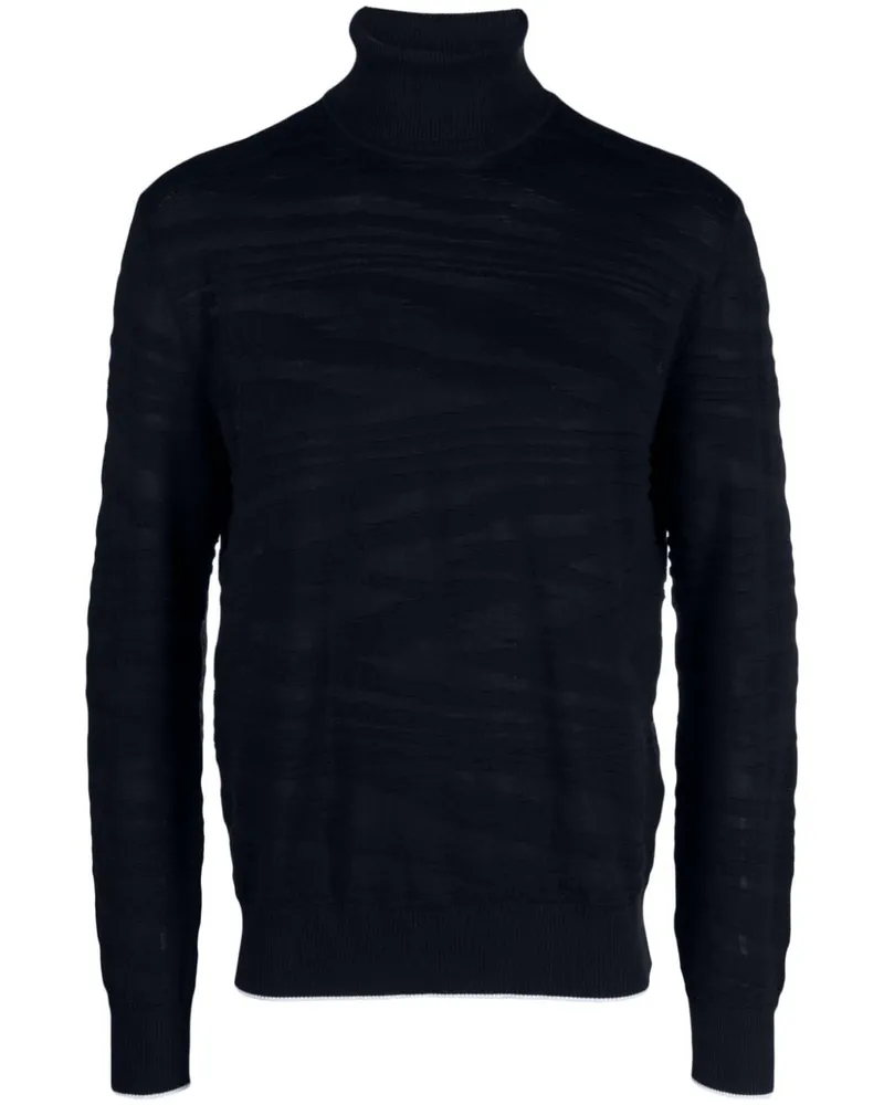 Missoni Rollkragenpullover mit Zickzackmuster - Blau Blau