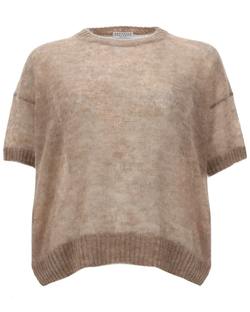 Brunello Cucinelli Kurzärmeliger Pullover - Nude Nude