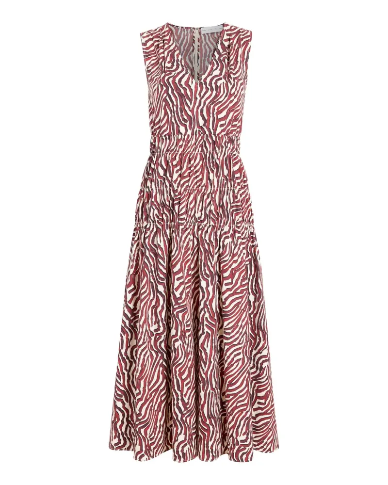 Proenza Schouler zebra-print smocked midi dress - Rot Rot