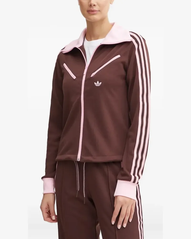 adidas Sweatshirtjacke mit drei Streifen - Braun Braun