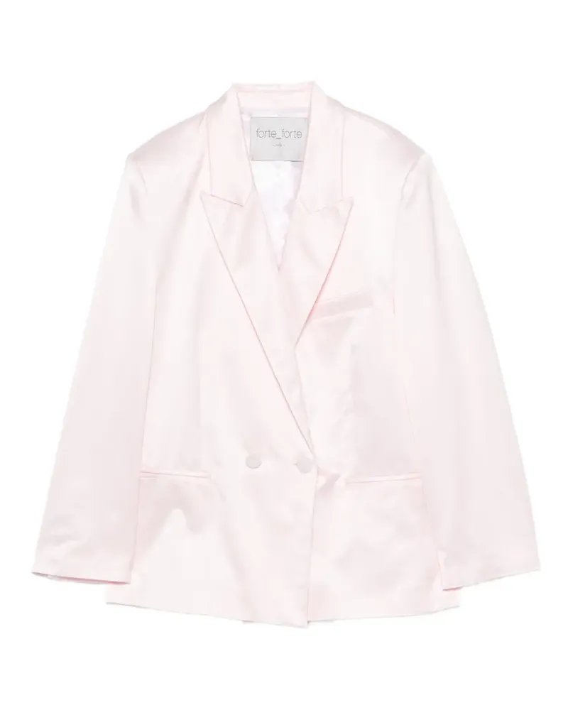 forte_forte double-breasted satin-finish jacket - Rosa Rosa