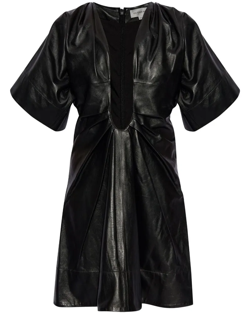Victoria Beckham Minikleid mit Falten - Schwarz Schwarz