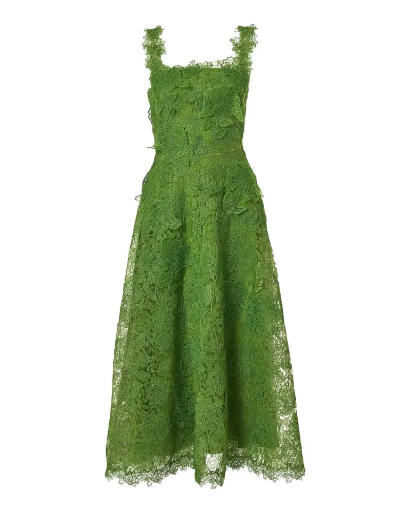 Carolina Herrera New York Midikleid aus Hortensien-Spitze - Grün Grün