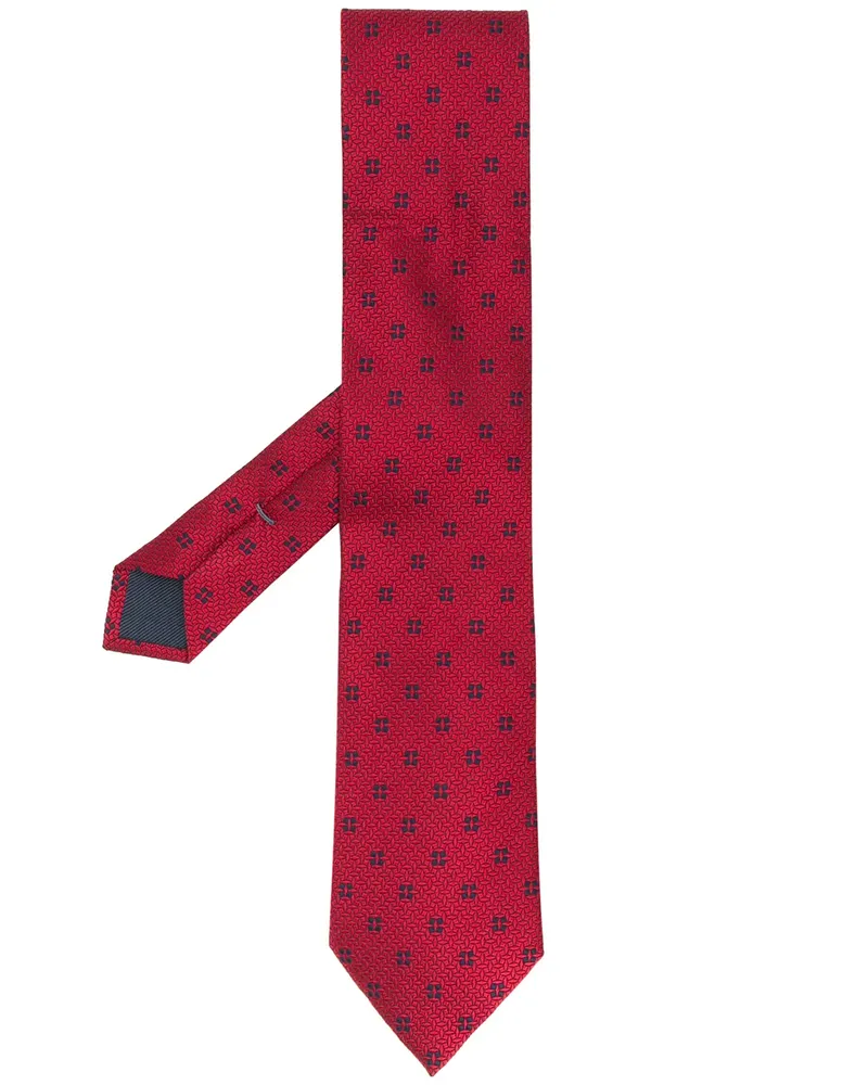 Ermenegildo Zegna geometric-pattern silk tie - Rot Rot