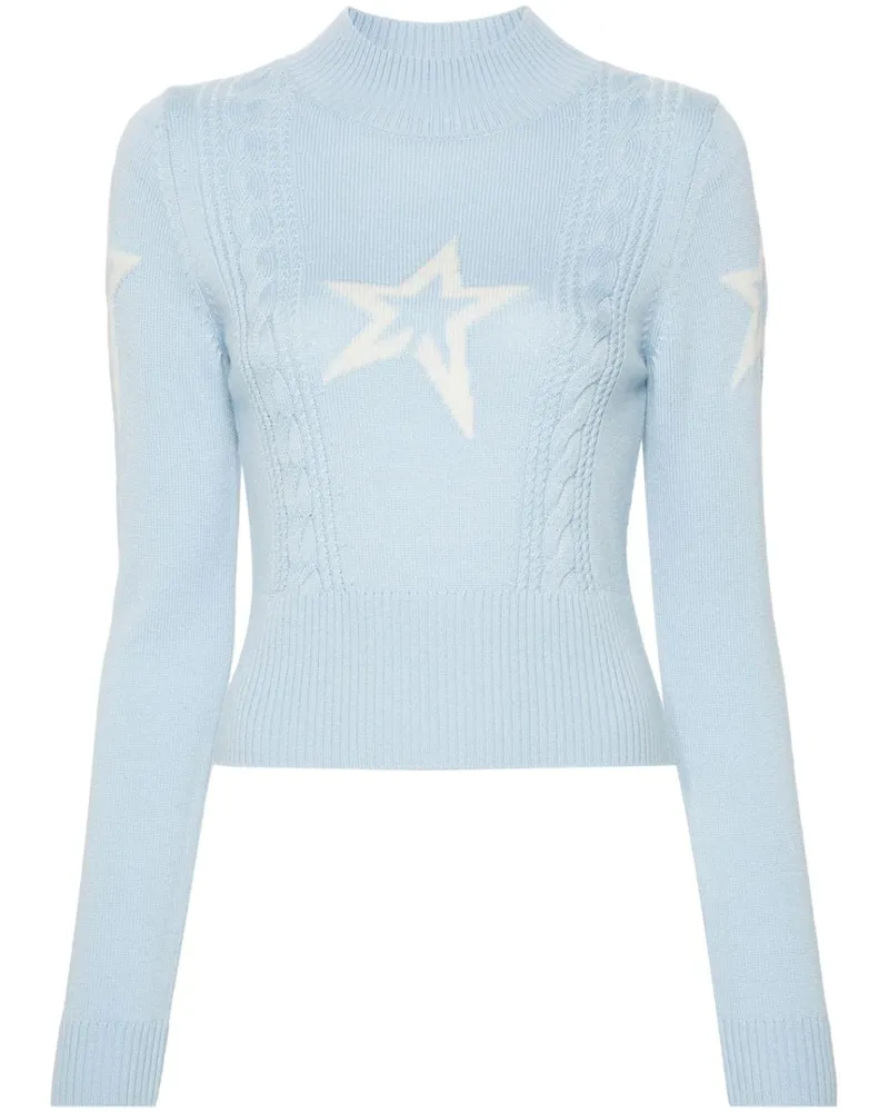 Perfect Moment Pullover mit Zopfmuster - Blau Blau
