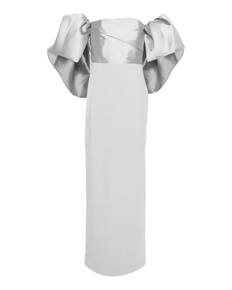 Solace London The Floris Maxikleid in silberfarben - Grau Grau