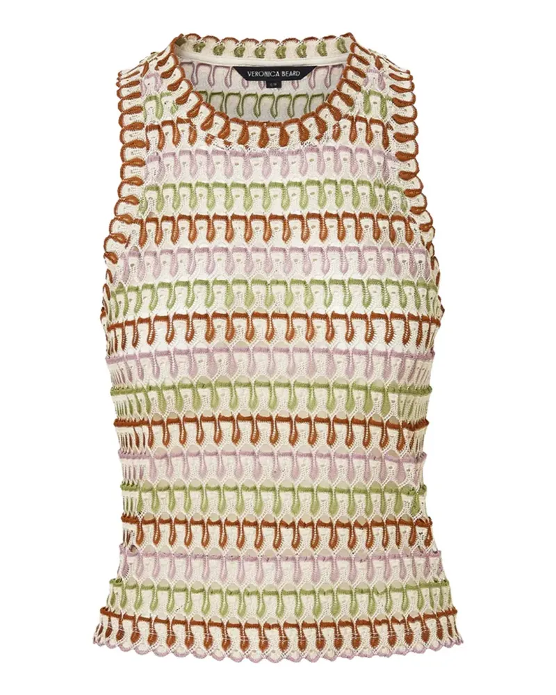 Veronica Beard Rhett crochet-knit tank top - Nude Nude
