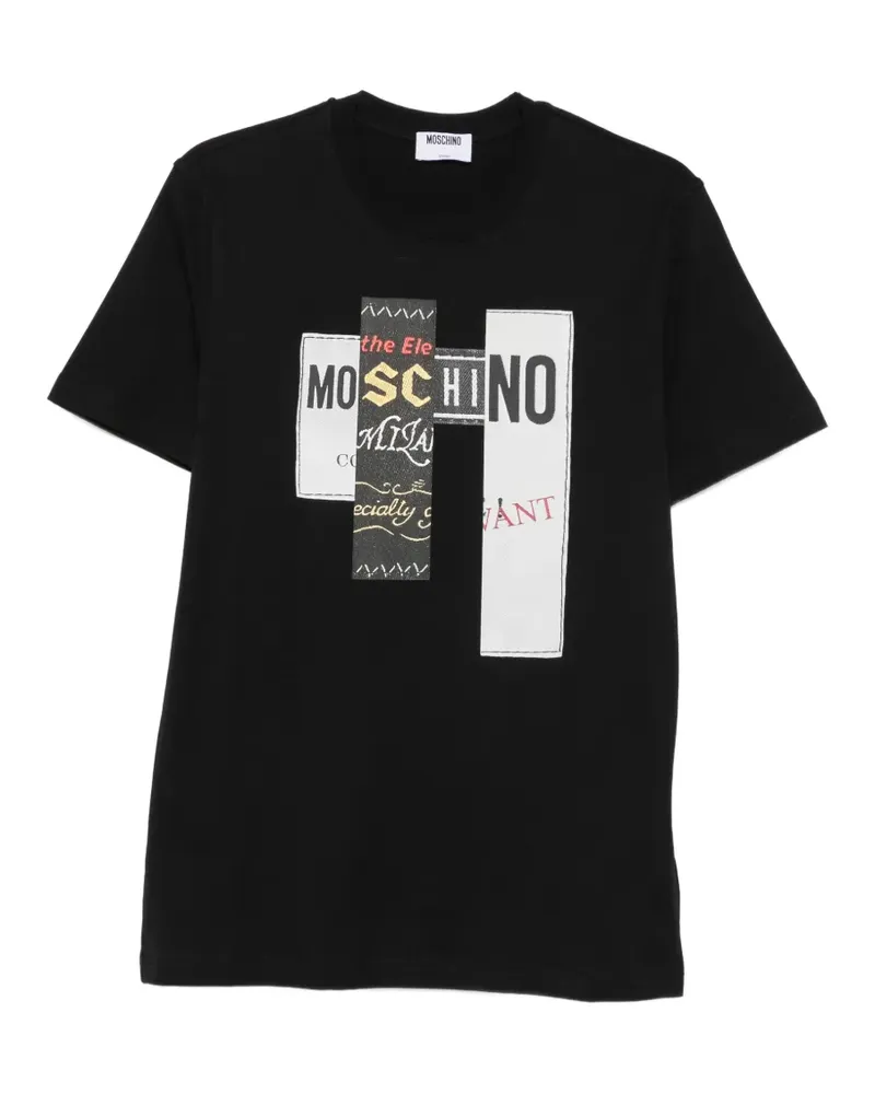 Moschino Kurzärmeliges T-Shirt mit Logo-Print - Schwarz Schwarz