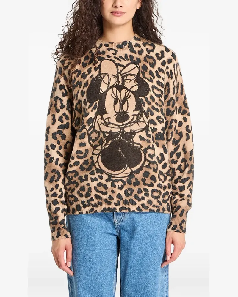 Desigual x Disney Minnie Mouse leopard-print sweater - Nude Nude