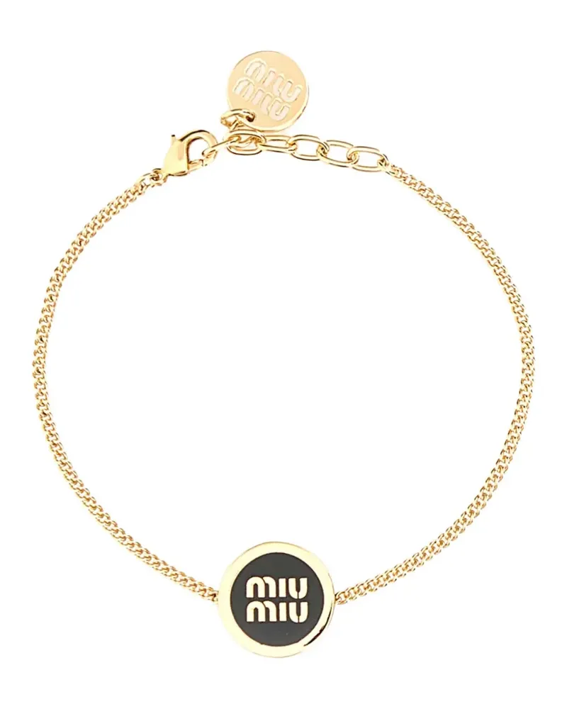Miu Miu Armband mit Logo-Schild - Gold Gold