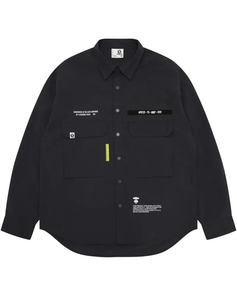 BAPE T-Shirt mit Text-Print - Schwarz Schwarz