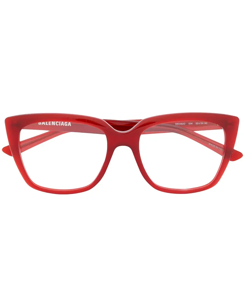 Balenciaga Eckige Brille - Rot Rot